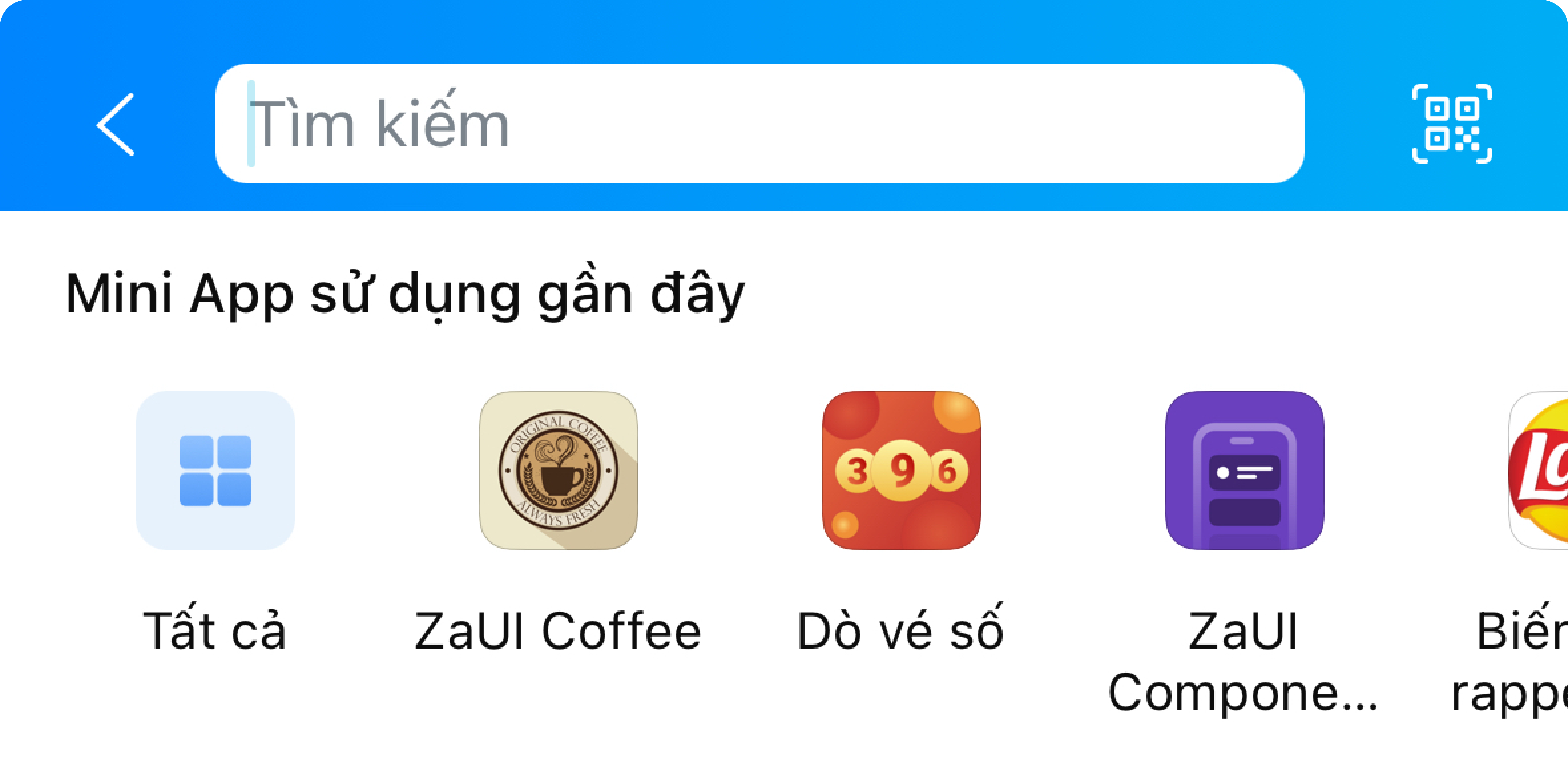 Truy cập Mini App qua Tìm kiếm