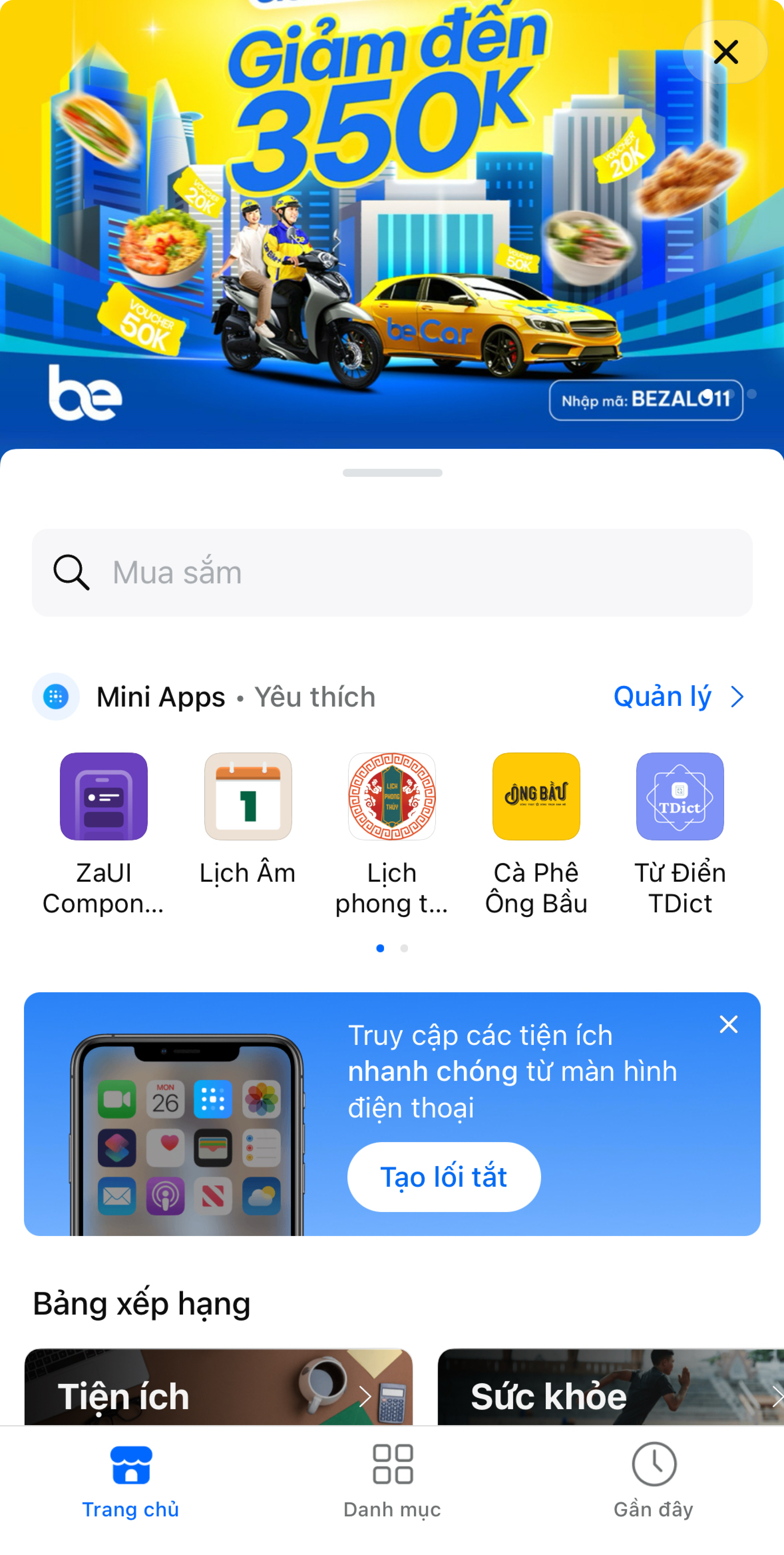 Truy cập Mini App qua Mini App Store